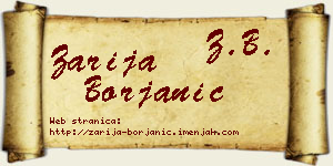 Zarija Borjanić vizit kartica
